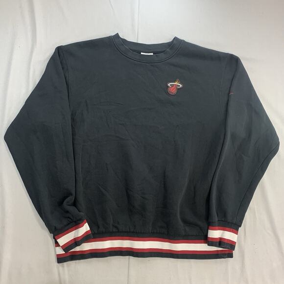 *SOLD* Nike Miami Heat Sweatshirt Men's Size L Black NBA Basketball Crewneck - Picture 1 of 8